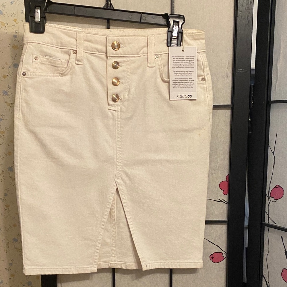 Joe's Jeans Off-White Button-Front Pencil Skirt
